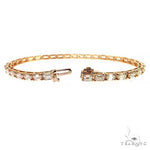 14K Gold Emerald Diamond Bracelet (Lab) 68610 - Image 2