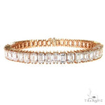 14K Gold Emerald Diamond Bracelet (Lab) 68612 - Image 1