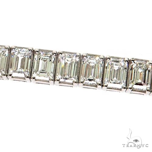 14K Gold Emerald Diamond Bracelet (Lab) 68614 - Image 3
