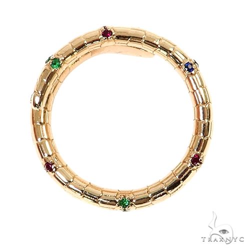 14K Gold Emerald Eye Snake Ring 67543 - Image 8