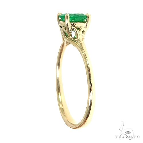 14K Gold Emerald Solitaire Engagement Ring 66603 - Image 3