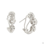 14K Gold Flower Diamond Hoop Earrings 70480 - Image 8