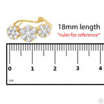 14K Gold Flower Diamond Hoop Earrings 70480 - Image 9