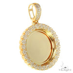 14K Gold Flower Frame Diamond Photo Pendant 66880 - Image 2