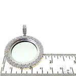 14K Gold Flower Frame Diamond Photo Pendant 67655 - Image 4