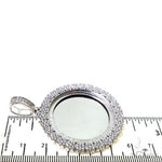 14K Gold Flower Frame Diamond Photo Pendant 67655 - Image 5