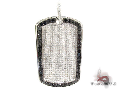 Black Outline Pave Diamond Dog Tag 1 25416 - Image 1