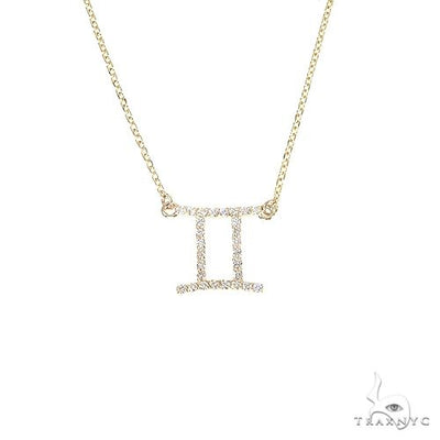 14K Gold Gemini Diamond Necklace 66713 - Image 1