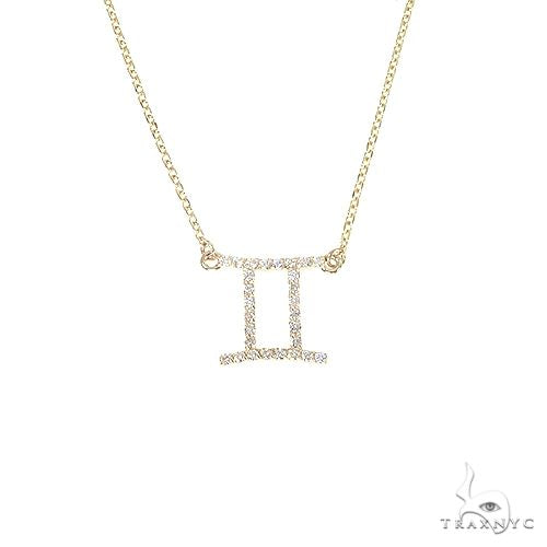 14K Gold Gemini Diamond Necklace 66713 - Image 1