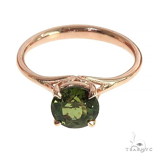 14K Gold Green Tourmaline Solitaire Engagement Ring 66429 - Image 2