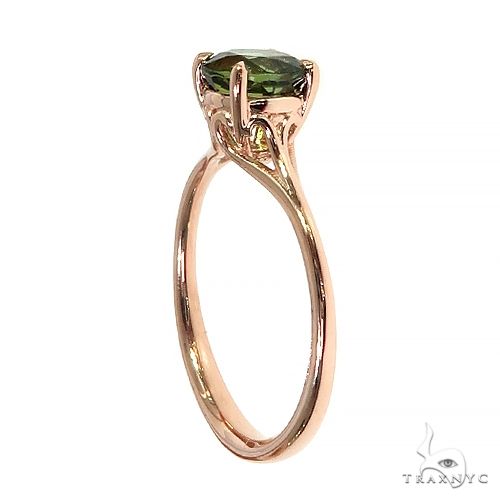 14K Gold Green Tourmaline Solitaire Engagement Ring 66429 - Image 3