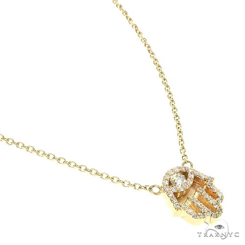14K Gold Hamsa Diamond Necklace 67203 - Image 2