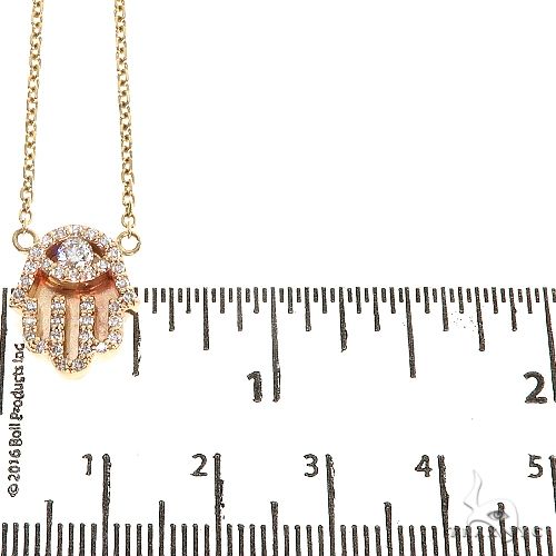 14K Gold Hamsa Diamond Necklace 67203 - Image 4