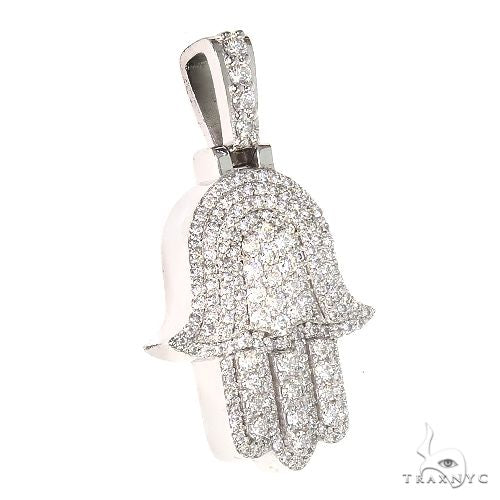 14K Gold Hamsa Diamond Pendant 66870 - Image 2