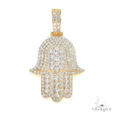 14K Gold Hamsa Diamond Pendant 66871 - Image 1