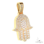 14K Gold Hamsa Diamond Pendant 66871 - Image 2