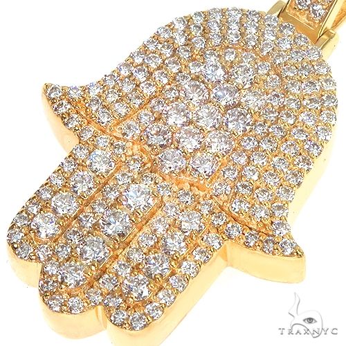 14K Gold Hamsa Diamond Pendant 66871 - Image 3