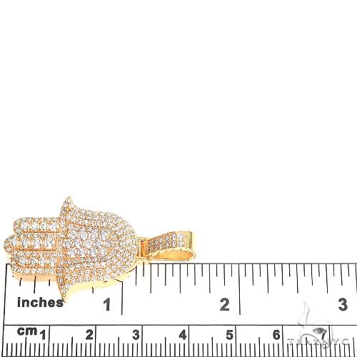 14K Gold Hamsa Diamond Pendant 66871 - Image 6