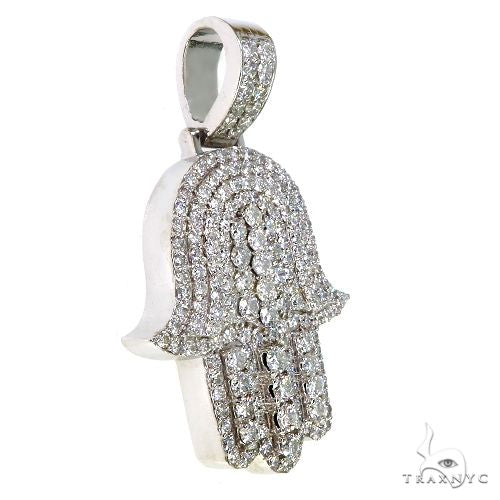 14K Gold Hamsa Diamond Pendant 67903 - Image 2