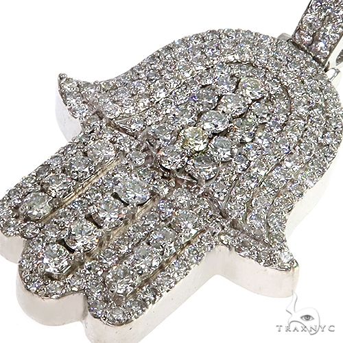 14K Gold Hamsa Diamond Pendant 67903 - Image 3