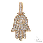14K Gold Hamsa Diamond Pendant 67952 - Image 1