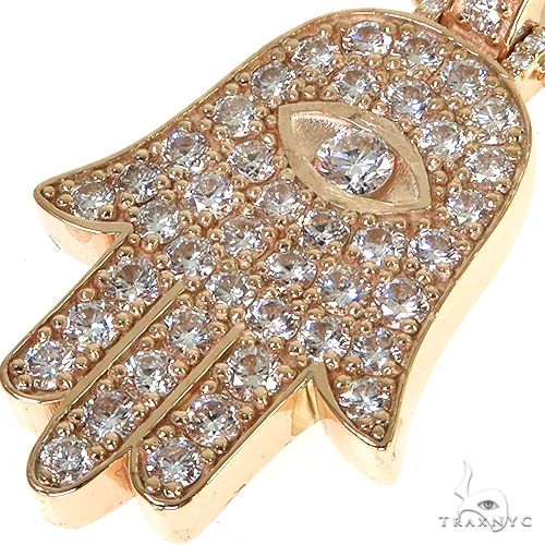 14K Gold Hamsa Diamond Pendant 67952 - Image 3