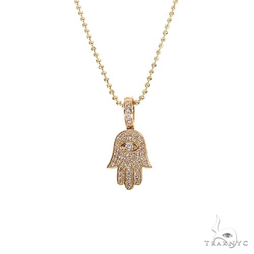 14K Gold Hamsa Diamond Pendant Set 66610 - Image 1