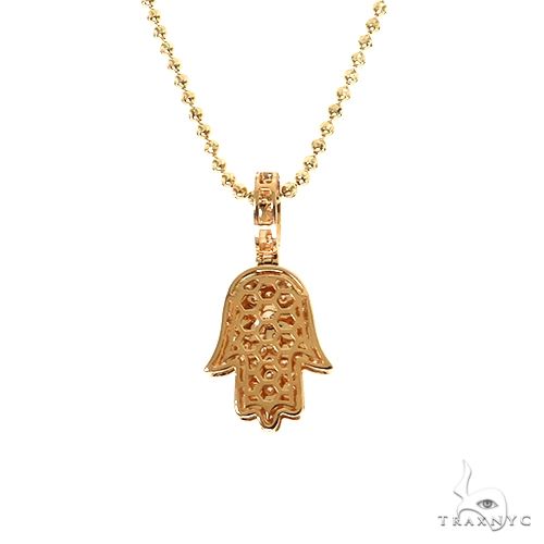 14K Gold Hamsa Diamond Pendant Set 66610 - Image 4