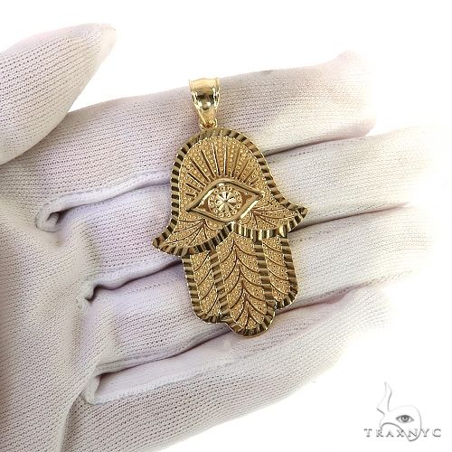 14K Gold Hamsa Pendant 68847 - Image 7