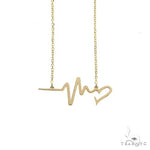14K Gold Heartbeat Necklace 66541 - Image 3