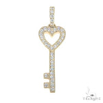 14K Gold Heart Key Diamond Pendant 66680 - Image 2