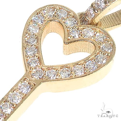 14K Gold Heart Key Diamond Pendant Set 66691 - Image 4