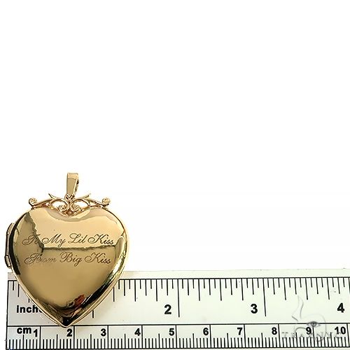 14K Gold Heart Locket Photo Pendant 66631 - Image 6