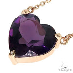 14K Gold Heart Shape Amethyst  Necklace 66745 - Image 3