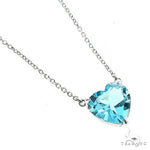 14K Gold Heart Shape Aquamarine Necklace 66750 - Image 2