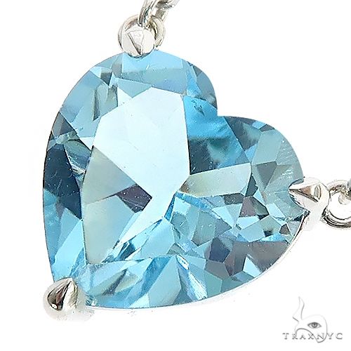 14K Gold Heart Shape Aquamarine Necklace 66750 - Image 3