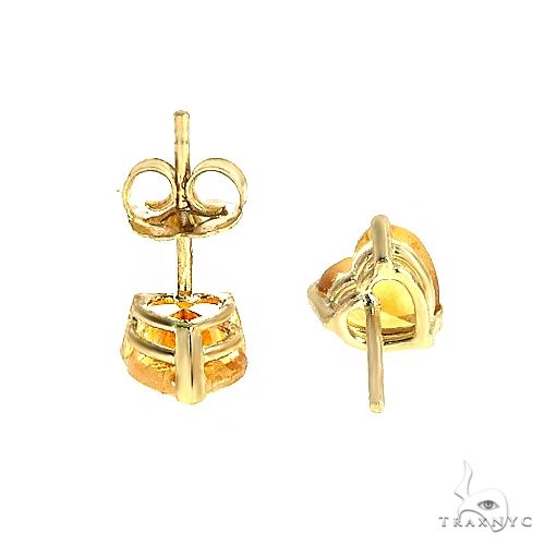 14K Gold Heart Shape Citrine Earrings 66735 - Image 3