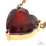 14K Gold Heart Shape Garnet Necklace 66748 - Image 2