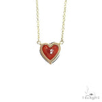 14K Gold Heart Shape Garnet Necklace 66748 - Image 3
