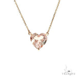 14K Gold Heart Shape Morganite Necklace 66746 - Image 1