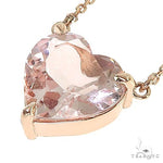 14K Gold Heart Shape Morganite Necklace 66746 - Image 3