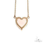 14K Gold Heart Shape Morganite Necklace 66746 - Image 4