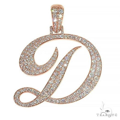 14K Gold Initial 'D' Diamond Pendant 66474 - Image 1