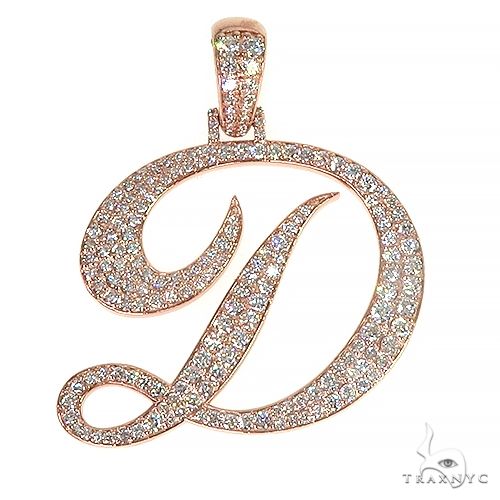 14K Gold Initial 'D' Diamond Pendant 66474 - Image 1