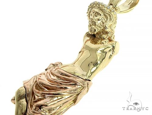 14K Gold Jesus Crucifix Pendant 66204 - Image 5