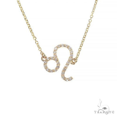 14K Gold Leo Diamond Necklace 66720 - Image 1