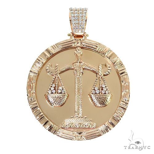 14K Gold Libra Sign Pendant 66700 - Image 1