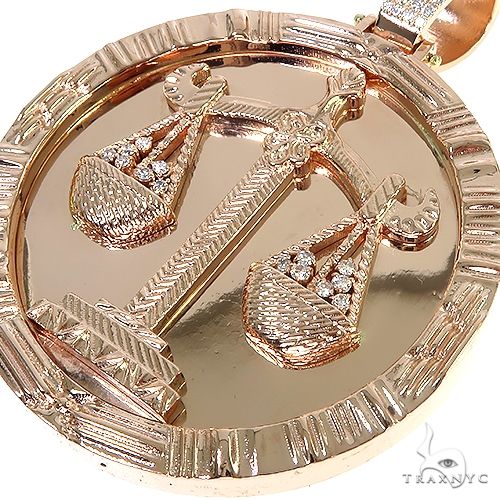 14K Gold Libra Sign Pendant 66700 - Image 4