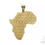 14K Gold Medium African Pendant 66343 - Image 3