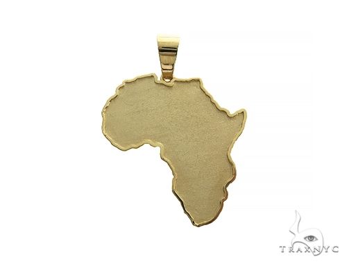 14K Gold Medium African Pendant 66343 - Image 1